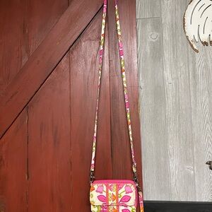 Vera Bradley Pink and Orange Floral Crossbody Bag